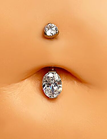 14 Gauge 316L Surgical Steel Belly Button Ring Moon Star Dangling Belly Ring Piercing Jewelry Barbells Clear Cubic Zirconia Navel Rings Silver Screw Bar 10 mm Screw on Piercing Stud Ball End 14G in Saudi Arabia