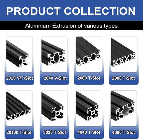 4Pack 2020 Aluminum Extrusion V-Slot 400mm Black Extruded Aluminum Profile 20x20 V-Slotted Framing European Standard Anodized Linear Rail for 3D Printer Accessories Parts in Kuwait