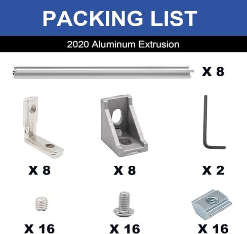 4Pack 2020 Aluminum Extrusion V-Slot 400mm Black Extruded Aluminum Profile 20x20 V-Slotted Framing European Standard Anodized Linear Rail for 3D Printer Accessories Parts in Kuwait
