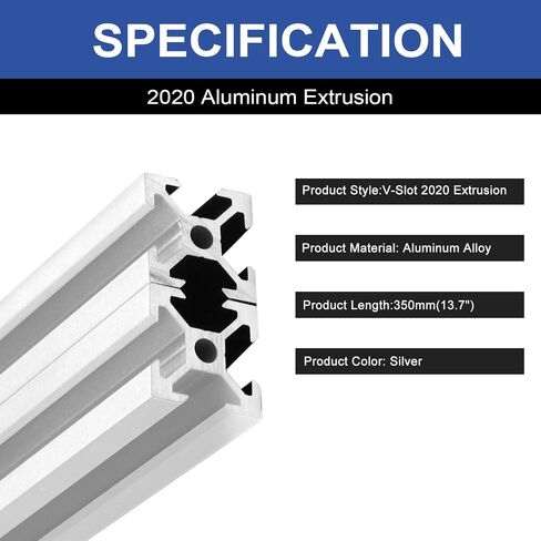 4Pack 2020 Aluminum Extrusion V-Slot 400mm Black Extruded Aluminum Profile 20x20 V-Slotted Framing European Standard Anodized Linear Rail for 3D Printer Accessories Parts in Kuwait