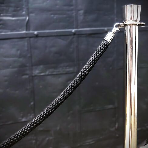 6 'Ft Gallery Stanchion roped rope ، 1 بوصة سميكة تحكم الحجم حاجز (رمادي) in Saudi Arabia