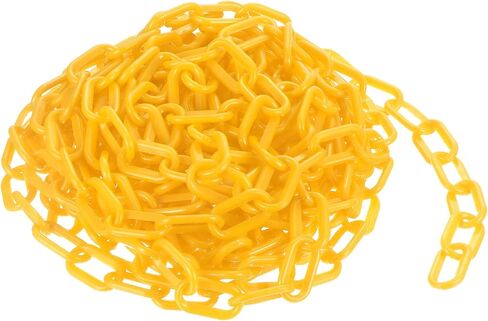 uxcell Plastic Chain Links, 1.4-Inch 25 Foot Plastic Barrier Chain Safety Chains Safety Barrier Chains for Crowd Control Queue Line Fence Gate Decoration, Yellow in Saudi Arabia