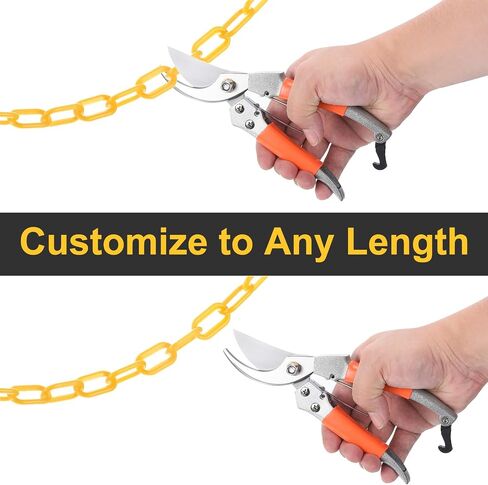 uxcell Plastic Chain Links, 1.4-Inch 25 Foot Plastic Barrier Chain Safety Chains Safety Barrier Chains for Crowd Control Queue Line Fence Gate Decoration, Yellow in Saudi Arabia