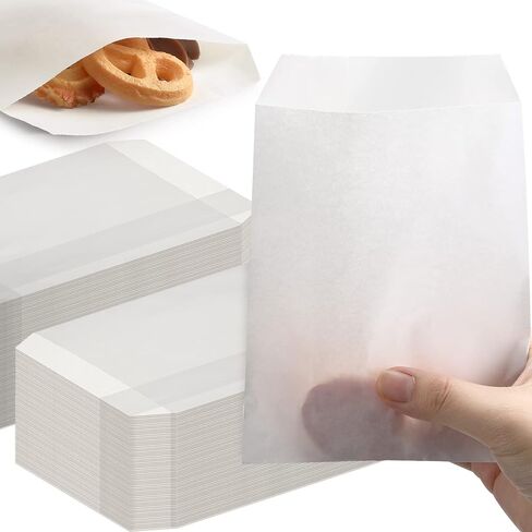 Outus 1000 Pcs Mini White Flat Kraft Paper Bag 5 x 7 Inch Bakery Bag Natural Treat Bag Popcorn Party Favor Bag Lunch Bag Envelopes Merchandise Bags for Cookie Chocolate Candy Donut Snack Sandwich in Saudi Arabia