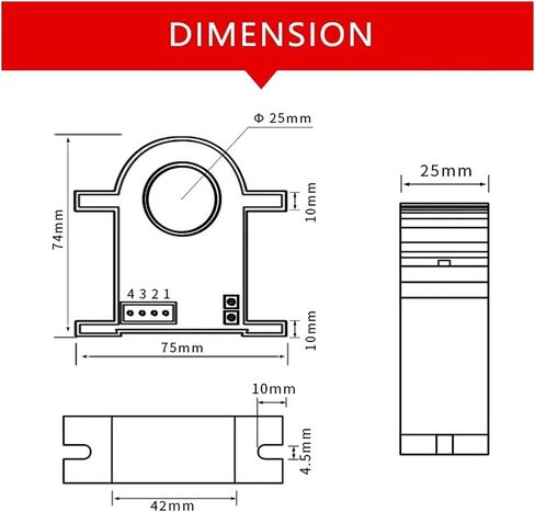 Aperture 20mm Open Loop Split core Current Transmitter 0-1000A Input DC 0-20mA 4-20mA Output Current Sensor DC24V(Dc 4-20ma Output,DC 0-30A) in Saudi Arabia