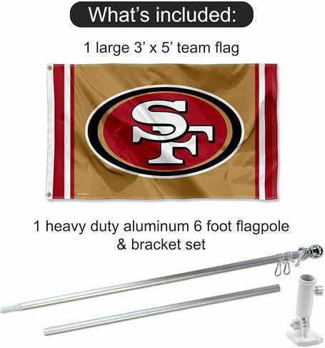 49ers Gold Flag Pole and Bracket Kit in Saudi Arabia