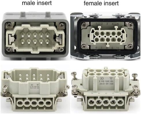 HDC-HE-010-3/4 Rectangular Heavy Duty Connector 10 Pins Industrial Plug Socket 500V 16A(Top line) in Kuwait