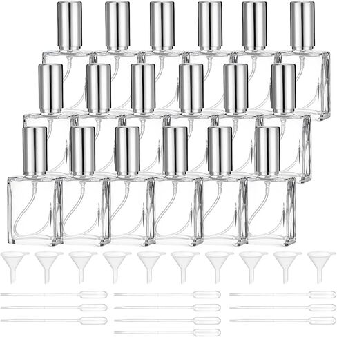 Maquita 18 Pack Glass Clear Fine Mist Atomizer Srortles ، زجاجة عطر مصغرة قابلة لإعادة التعبئة 15 مل ، زجاجات زجاجة زجاجة زجاجة زجاجية فارغة مع قطار ومسامير in Kuwait