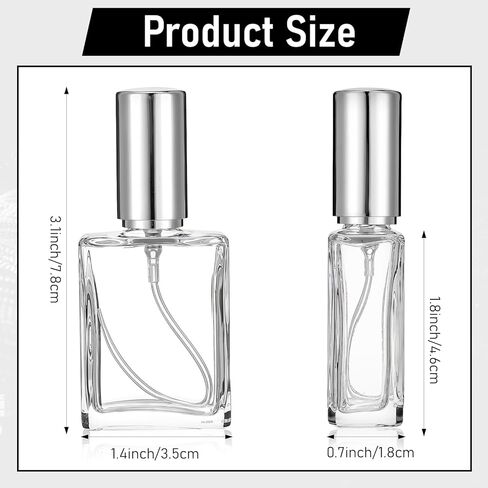 Maquita 18 Pack Glass Clear Fine Mist Atomizer Srortles ، زجاجة عطر مصغرة قابلة لإعادة التعبئة 15 مل ، زجاجات زجاجة زجاجة زجاجة زجاجية فارغة مع قطار ومسامير in Kuwait