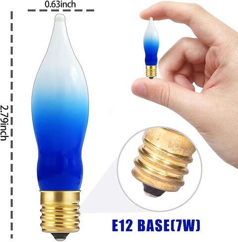 Goothy 12 Pack Christmas Flicker Flame Light Bulbs, Crystal Clear Chandelier Flickering E12 Candelabra Base Replacement Bulbs for Electric Window Candles Indoor Outdoor String Light, 1 Watt, 120 Volts in Kuwait