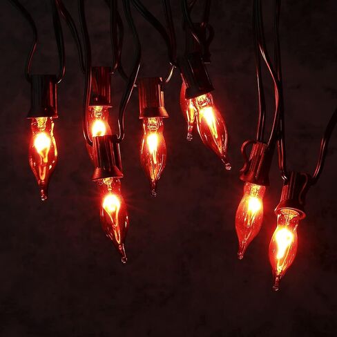 Goothy 12 Pack Christmas Flicker Flame Light Bulbs, Crystal Clear Chandelier Flickering E12 Candelabra Base Replacement Bulbs for Electric Window Candles Indoor Outdoor String Light, 1 Watt, 120 Volts in Kuwait