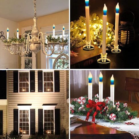 Goothy 12 Pack Christmas Flicker Flame Light Bulbs, Crystal Clear Chandelier Flickering E12 Candelabra Base Replacement Bulbs for Electric Window Candles Indoor Outdoor String Light, 1 Watt, 120 Volts in Kuwait