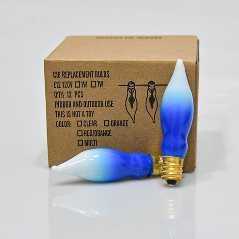 Goothy 12 Pack Christmas Flicker Flame Light Bulbs, Crystal Clear Chandelier Flickering E12 Candelabra Base Replacement Bulbs for Electric Window Candles Indoor Outdoor String Light, 1 Watt, 120 Volts in Kuwait