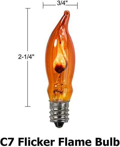 Goothy 12 Pack Christmas Flicker Flame Light Bulbs, Crystal Clear Chandelier Flickering E12 Candelabra Base Replacement Bulbs for Electric Window Candles Indoor Outdoor String Light, 1 Watt, 120 Volts in Kuwait