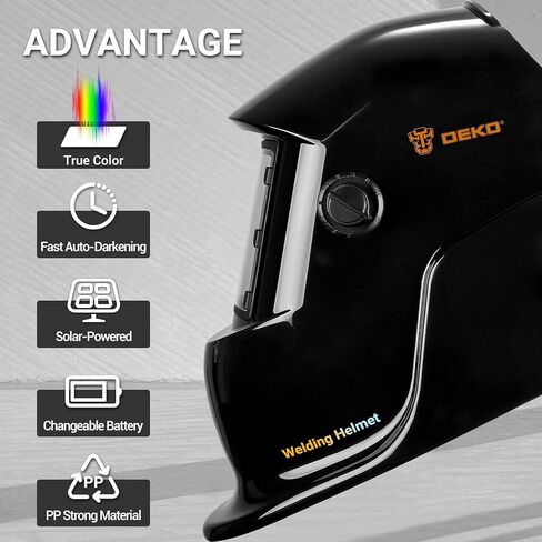 Welding Helmet Auto Darkening: DEKORPO True Color Solar Powered Auto Darkening Welding Welder Mask Hood Helmets in Saudi Arabia