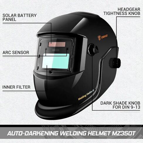 Welding Helmet Auto Darkening: DEKORPO True Color Solar Powered Auto Darkening Welding Welder Mask Hood Helmets in Saudi Arabia