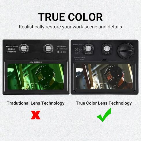 Welding Helmet Auto Darkening: DEKORPO True Color Solar Powered Auto Darkening Welding Welder Mask Hood Helmets in Saudi Arabia