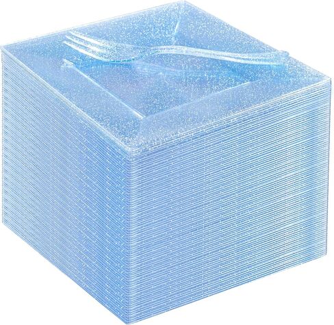 Dayammy 200pcs لوحات حلوى ذهبية بما في ذلك 100pcs مقبلات المقبلات 6 "، 100pcs الشوك البلاستيكية in Saudi Arabia
