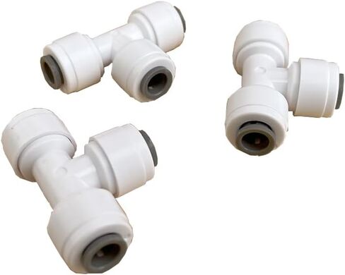 LAMPPPE 3-Piece 1/4" T Fitting RO Water System Undersink Filtration Fitting Replacement Connector, Reverse Osmosis Water Filter Tubing Adapter for Ice Maker Refrigerator in Kuwait