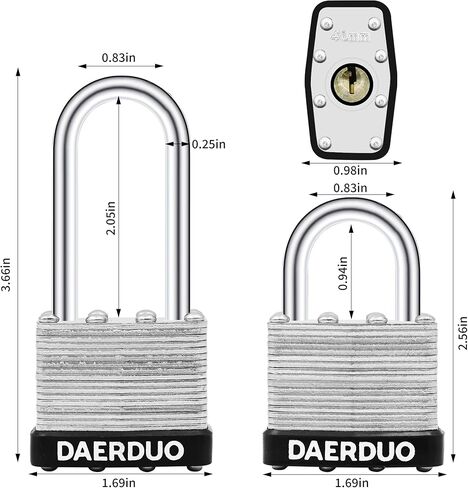 6 Pack 40 mm (1-9/16") Keyed Alike Laminated Padlocks with 12 Keys, Hardened Steel Short Shackle, Heavy-Duty Locks for Gym Lockers, Toolboxes, School Lockers, and Hasp Latches in Saudi Arabia