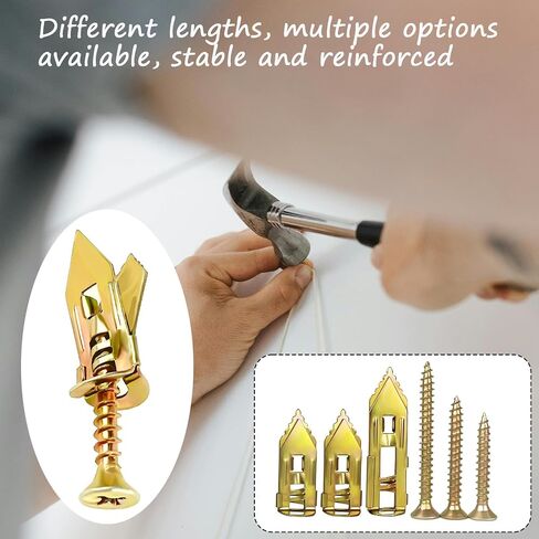100 PCS مرساة ذاتية الحفر ذات البراغي-لا توجد حفر مطلوبة مرساة دريوال ، مرساة جدران شديدة التحمل للتلفزيون ، الخزانات ، الأرفف ، قضبان الستار ، الدراجات ، شيتروك ، لوحة الجبس (50 مرساة + 50 مسامير) in Kuwait