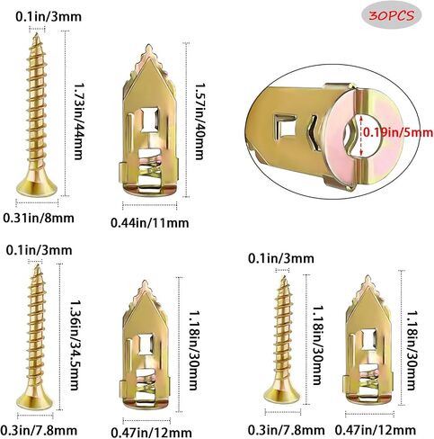 100 PCS مرساة ذاتية الحفر ذات البراغي-لا توجد حفر مطلوبة مرساة دريوال ، مرساة جدران شديدة التحمل للتلفزيون ، الخزانات ، الأرفف ، قضبان الستار ، الدراجات ، شيتروك ، لوحة الجبس (50 مرساة + 50 مسامير) in Kuwait