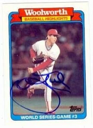 John Tudor autographed baseball card (St Louis Cardinals) 1988 Topps Woolworth #23 1987 World Series - Autographed Baseball Cards in Saudi Arabia