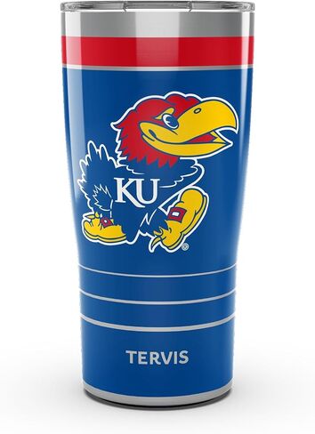 Tervis Traveler Kansas Jayhawks - MVP ثلاثي الجدران معزول كوب السفر البهلوان المعزول يحافظ على المشروبات الباردة والساخنة ، 20 أوقية ، الفولاذ المقاوم للصدأ in Saudi Arabia