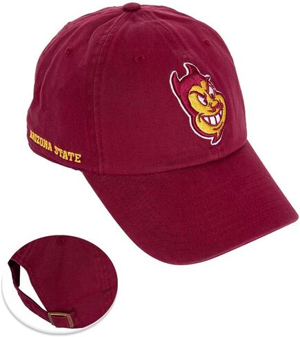 Desert Cactus Arizona State University Baseball Hat ASU Sun Devils Brimmed Embroirderd Hats Cap Adjustable Cloth Strap Adult (Style G1) Red in Saudi Arabia