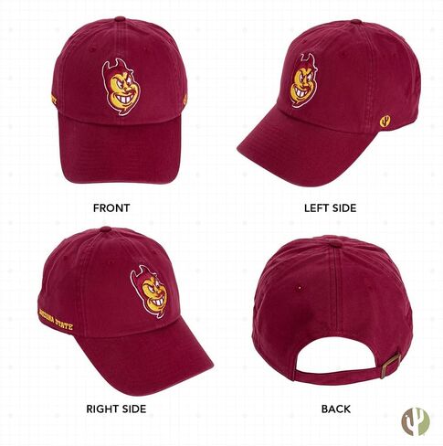 Desert Cactus Arizona State University Baseball Hat ASU Sun Devils Brimmed Embroirderd Hats Cap Adjustable Cloth Strap Adult (Style G1) Red in Saudi Arabia
