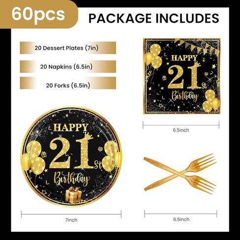 70th 7 بوصة لوحات عيد ميلاد لوحات ورق مناديل فوركس 60 جهاز كمبيوتر أسود الذهب ديكورات عيد ميلاد للبنين الفتيات الأدوات المائدة المحددة لمستلزمات حفل الذكرى ، خدمة 20 in Kuwait