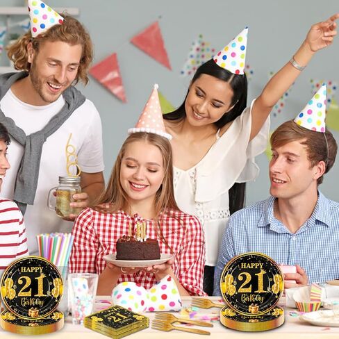 70th 7 بوصة لوحات عيد ميلاد لوحات ورق مناديل فوركس 60 جهاز كمبيوتر أسود الذهب ديكورات عيد ميلاد للبنين الفتيات الأدوات المائدة المحددة لمستلزمات حفل الذكرى ، خدمة 20 in Kuwait