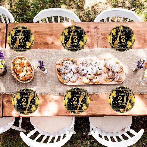 70th 7 بوصة لوحات عيد ميلاد لوحات ورق مناديل فوركس 60 جهاز كمبيوتر أسود الذهب ديكورات عيد ميلاد للبنين الفتيات الأدوات المائدة المحددة لمستلزمات حفل الذكرى ، خدمة 20 in Kuwait