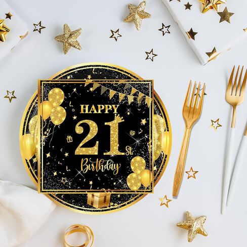 70th 7 بوصة لوحات عيد ميلاد لوحات ورق مناديل فوركس 60 جهاز كمبيوتر أسود الذهب ديكورات عيد ميلاد للبنين الفتيات الأدوات المائدة المحددة لمستلزمات حفل الذكرى ، خدمة 20 in Kuwait