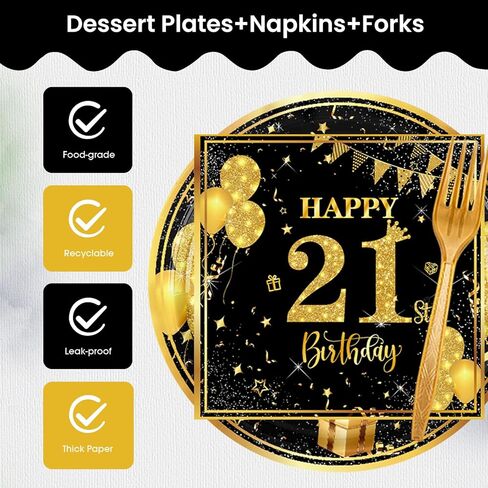 70th 7 بوصة لوحات عيد ميلاد لوحات ورق مناديل فوركس 60 جهاز كمبيوتر أسود الذهب ديكورات عيد ميلاد للبنين الفتيات الأدوات المائدة المحددة لمستلزمات حفل الذكرى ، خدمة 20 in Kuwait