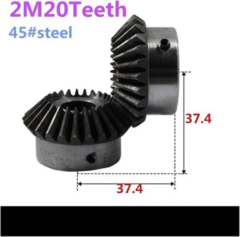 1PCS Bevel Gear 2m 20teeth inner Hole 8/10/12/14/15/16/17/18/19/20 mm 90 degrees scenh steel m5 (12mm) in Kuwait