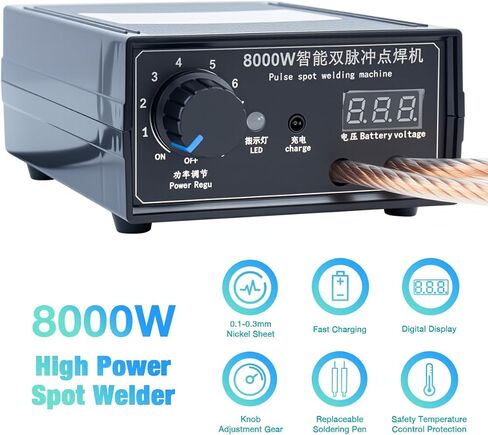 8000W WANDHELD SPOT SPOT ALLDER ، آلة لحام DIY المحمولة ، لحام بقعة عالي الطاقة مع شريط النيكل لبطاريات ليثيوم 18650 in Saudi Arabia