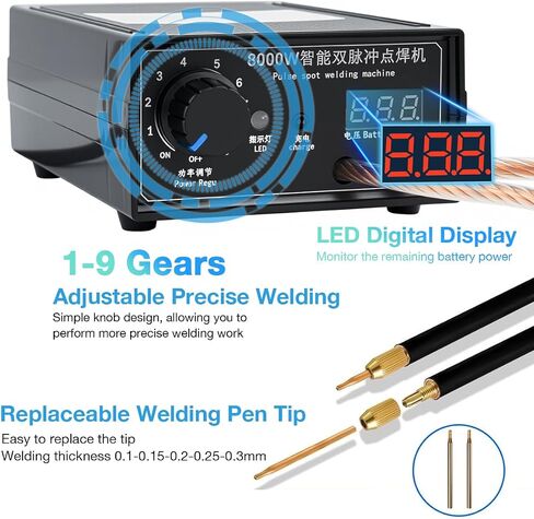 8000W WANDHELD SPOT SPOT ALLDER ، آلة لحام DIY المحمولة ، لحام بقعة عالي الطاقة مع شريط النيكل لبطاريات ليثيوم 18650 in Saudi Arabia