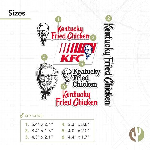 Desert Cactus KFC ملصق Kentucky المقلي دجاج ملصق فينيل شارات محمول زجاجة ماء القرص السياري T2 (النوع 2-2) in Kuwait