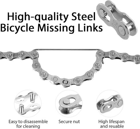 10 Pair 12 Speed Bike Chain Master Link, Carbon Steel Bicycle Missing Links Reusable Bike Chain Repair Kit for Bicycle Link Replacement in Saudi Arabia