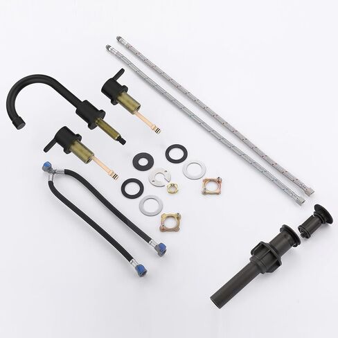 صنبور الحمام الذهبي المصقول - مقبضان ، صفيح دوار 360 درجة ، مراكز ، الغرور 4 بوصات ، RV والاستخدام المرحاض in Kuwait