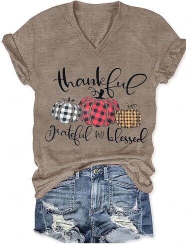 Women's T-Shirts V-Neck Boho Flowers Wildflowers Graphic Tees Shirts Cute Casual Summer Tops Short Sleeve T Shirt in Saudi Arabia