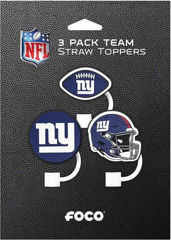 Foco New York Giants NFL 3 Pack Pack Logo Straw Toppers in Kuwait