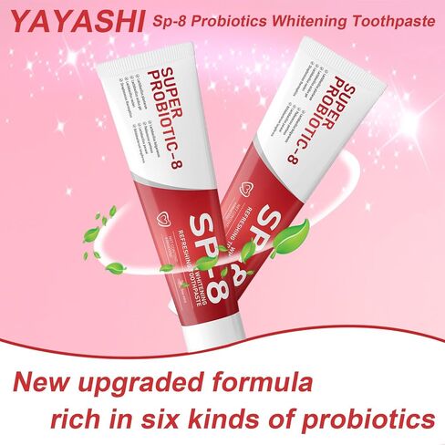 SP8 Probiotics معجون أسنان تبييض ، SP8 جديدة خالية من الفلورايد خالية من الفلورايد وملفقة بروبيوتيك ، النعناع الطازج فائقة للتنظيف العميق والتنفس الطازج الطويل ، 4.23oz-2 حزمة in Kuwait