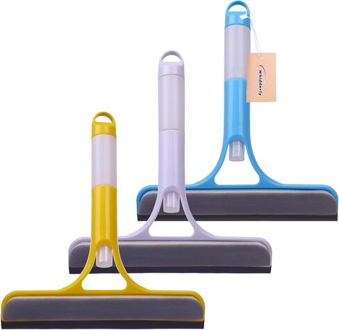 3 Pcs Multifunctional Shower Squeegee,Silicone Glass Squeegee - 3In1,Spray,Sponge Wipe,Silicone Squeegee in One Cleaning Brush,for Mirrors,Car WindowsGlass,Tile Walls,Easy to Clean Without Streaks in Kuwait