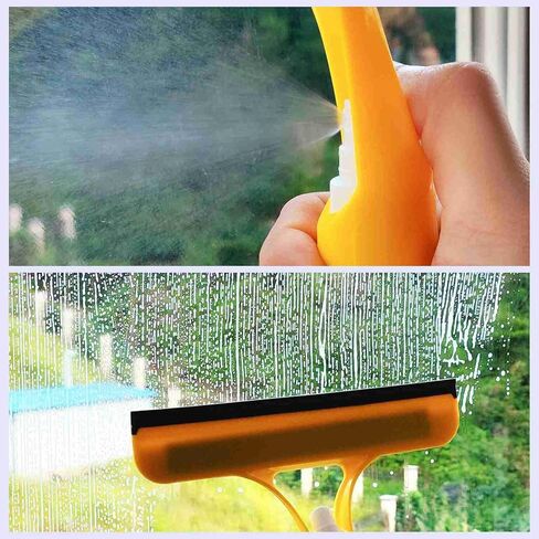 3 Pcs Multifunctional Shower Squeegee,Silicone Glass Squeegee - 3In1,Spray,Sponge Wipe,Silicone Squeegee in One Cleaning Brush,for Mirrors,Car WindowsGlass,Tile Walls,Easy to Clean Without Streaks in Kuwait