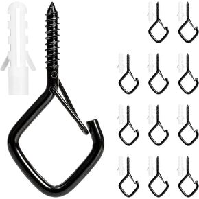12 PCS Screw-in Hooks with Safety Buckle, Windproof Ceiling Hooks Rust-Resistant Coating Hanger Hook for Hanging Outdoor String Lights, Chimes, Plants, Bird Feeders in Saudi Arabia