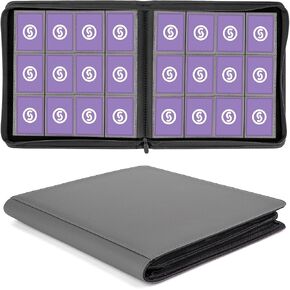 1000+ من الجيوب تداول البطاقة الموثق ، فصيلة بطاقة جيب 16 ، موعد لبطاقات التحميل الجانبية Ringless Side Loading Collection لصالح MTG ، TCG ، بطاقات اللعبة والبطاقات الرياضية (أسود) in Kuwait