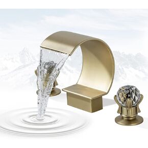 الحمام بالوعة صنبور 3 ثقب على نطاق واسع من الحمامات الحمام مع بلورات مقابض خلاط الحوض الصنبور 8 بوصة صنبور الغرور عالية القوس مع خرطوم الإمداد ، والكروم in Kuwait