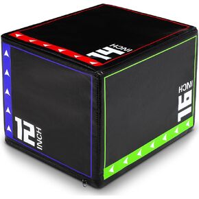 3-in-1 Plyo Box Set (12/16/20/24/30") - High-Density EPE & Compressed Foam Jump Box for Home Gym, HIIT & Crossfit - Non-Slip Box Jumps, Step-Ups, Squats, Hip Thrusts in Saudi Arabia